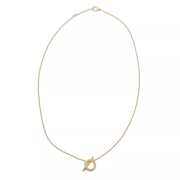 HERMES Finesse Pendant Necklace 18k Rose Gold Diamond - Picture 7 of 8